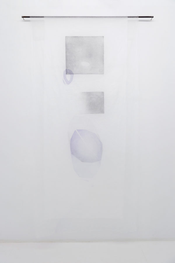 Exposition Rêvière, 2025, Centre d'art contemporain du Luxembourg belge avec les artistes Sarah Behets, Olivia Perce, Emmanuelle Tête.Sarah Behets expose des installations (aquarelles, impressions tailles douces, structures et volumes) qui portent en elles une dimension chorégraphique, cherchant une relation gravitationnelle entre les éléments en présence.