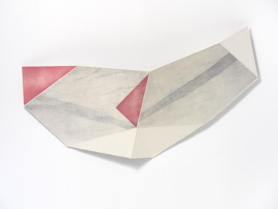 Intersti-ciel, oeuvre de Sarah Behets, Impression taille douce, aquatinte et vernis mou sur papier Hahnemühlhe, 2020